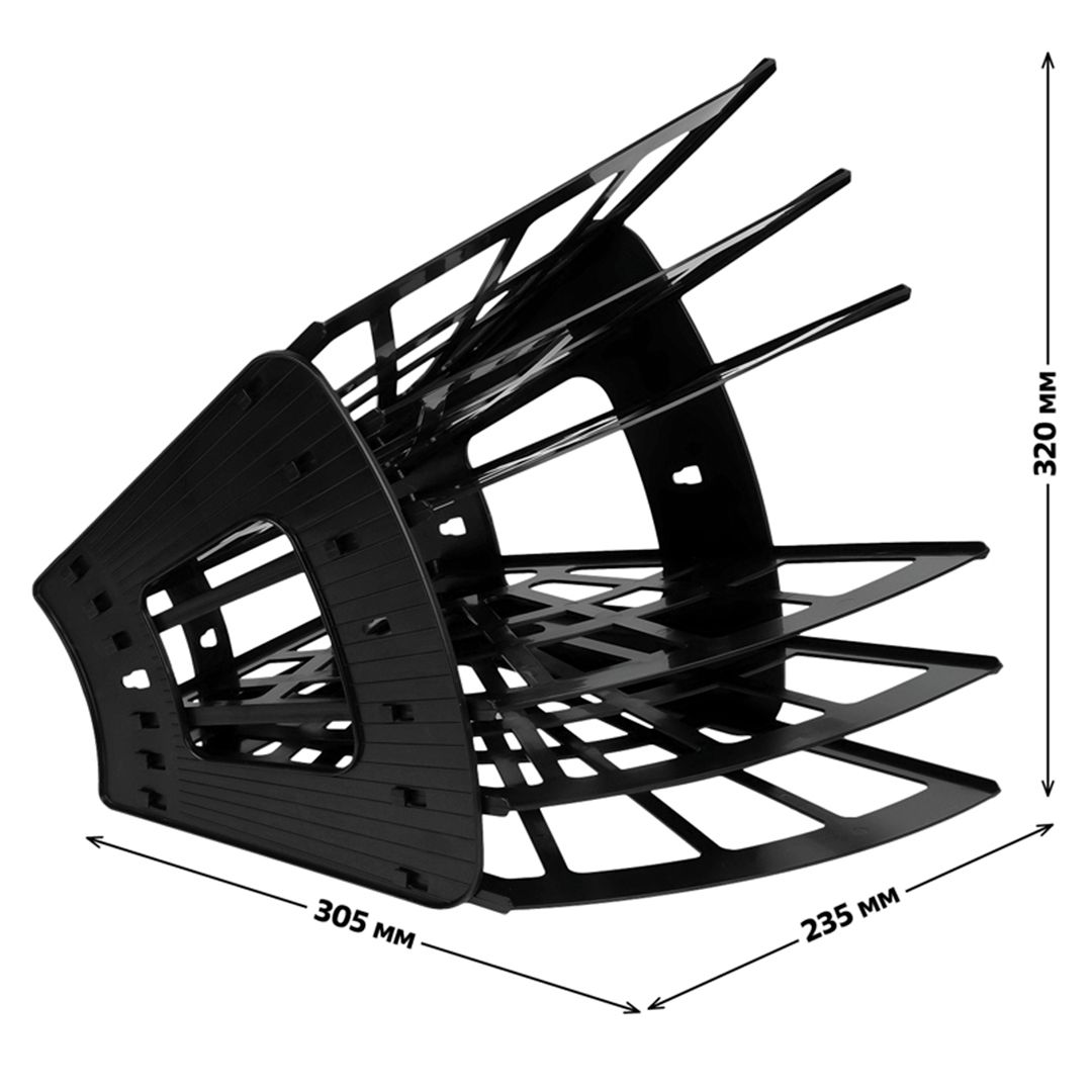 Лоток секционный вертикально-горизонтальный Стамм Эконом, 6 секций, 5 отделения, черный