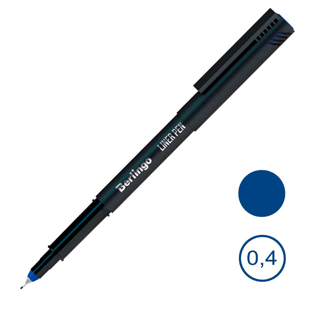 Ручка капиллярная Berlingo "Liner Pen", 0,4 мм, синяя, цена за штуку / Ручки капиллярные