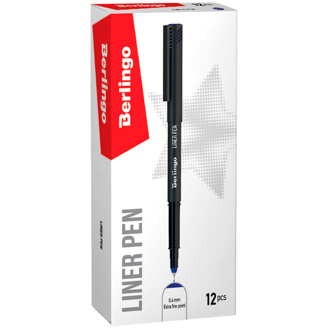 Ручка капиллярная Berlingo "Liner Pen", 0,4 мм, синяя, цена за штуку / Ручки капиллярные №3