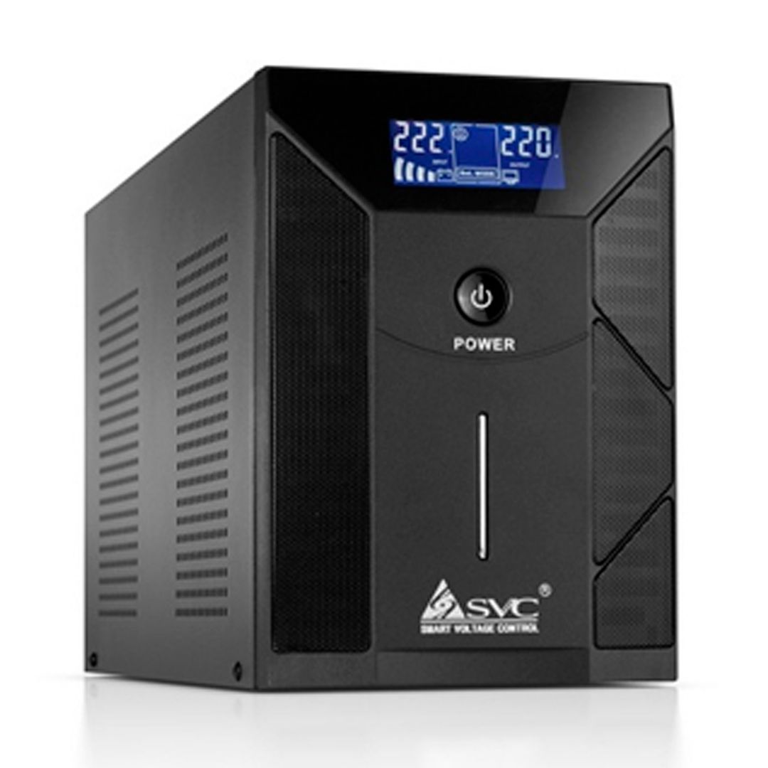 ИБП SVC V-3000-F-LCD, USB, 3000ВА/1800Вт, черный / Источники бесперебойного питания