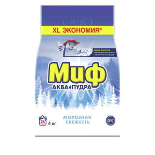 Кір жуғыш ұнтақ Миф 3-еуі 1 Автомат "Аяз балғындығы", 4 кг, жұмсақ қаптама / Кір жуғыш ұнтақтар oe.kz Кір жуғыш ұнтақ Миф 3-еуі 1 Автомат "Аяз балғындығы", 4 кг, жұмсақ қаптама / Кір жуғыш ұнтақтар
