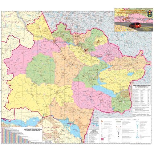 Карта "Автомобильные дороги" ЮКО, масштаб 1:1 000 000, 800*710 мм, двухстороняя, буклет / null