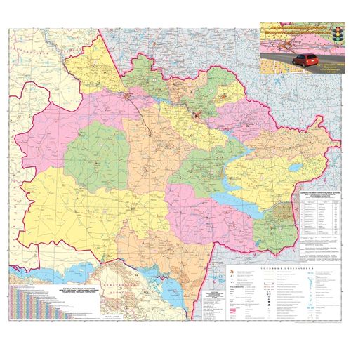 Карта "Автомобильные дороги" ВКО, масштаб 1:1 000 000, 800*700 мм, двухсторонняя, буклет / null