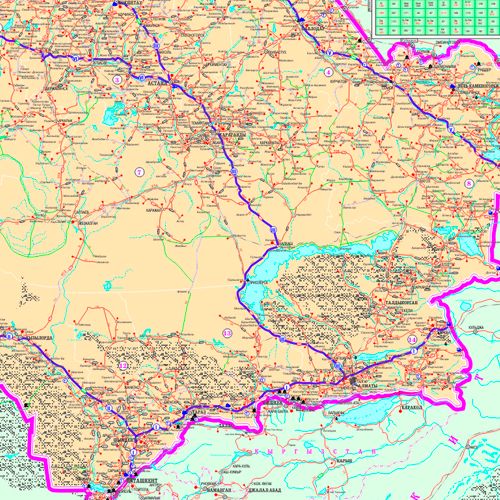 Карта "Автомобильные дороги РК", масштаб 1:3 500 000, 850*510 мм, двухсторонняя, буклет / null №2