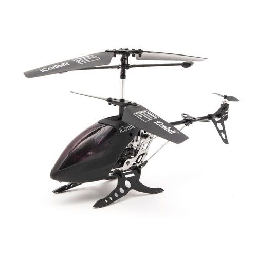 Вертолет "Woddon iConHeli WD0546i", управляемый через смартфон, Bluetooth, 10-14 мин, черный / Подарки и сувениры