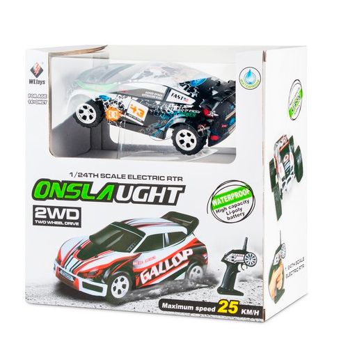 Радиоуправляемая машинка WL-toys "A989-WB", 1:24, 25 км/ч, 45 метров, бело-cиняя / Подарки и сувениры №2