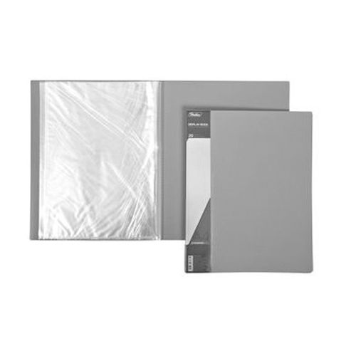 Папка файловая на 20 файлов Hatber "Standard", А4 формат, корешок 14 мм, серая / Папки файловые