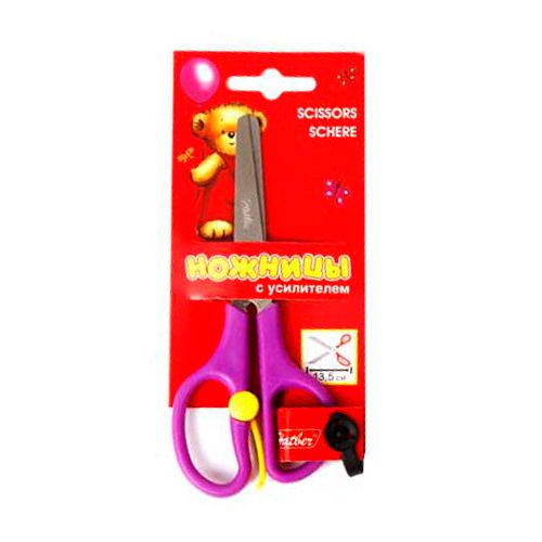 Ножницы Hatber "Мишки", размер 13,5 см, с усилителем / Ножницы №3