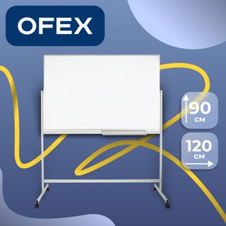Доска магнитно-маркерная Ofex, размер 90*120 см, передвижная  / Магнитно-маркерные доски