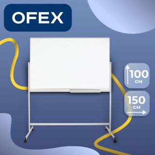 Доска магнитно-маркерная Ofex, размер 100*150 см, передвижная  / Магнитно-маркерные доски