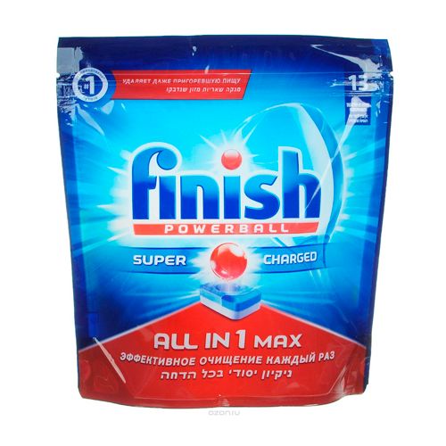 Таблетки для посудомоечных машин Finish "All in 1 Max", 13 таблеток, 244 гр / Средства для посудомоечных машин