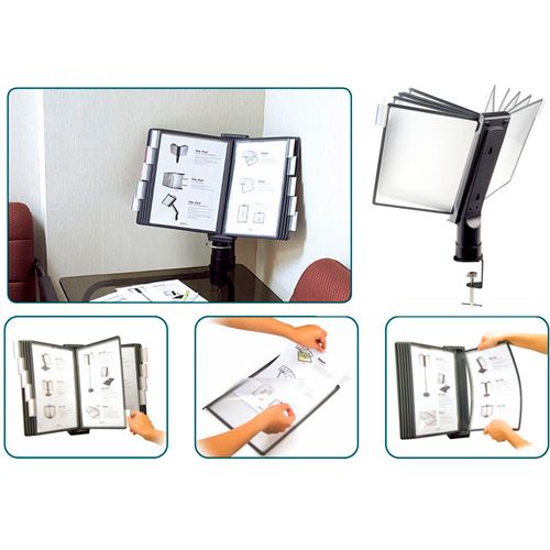 Дисплейная настольная система Aidata, 10 панелей, с креплением к столу, черная / Демонстрационные системы №2