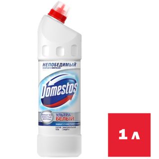Сантехниканы тазартқыш құрал Domestos "Ультра ақ", 1000 мл / Дәретхана және жуынатын бөлме құралдары