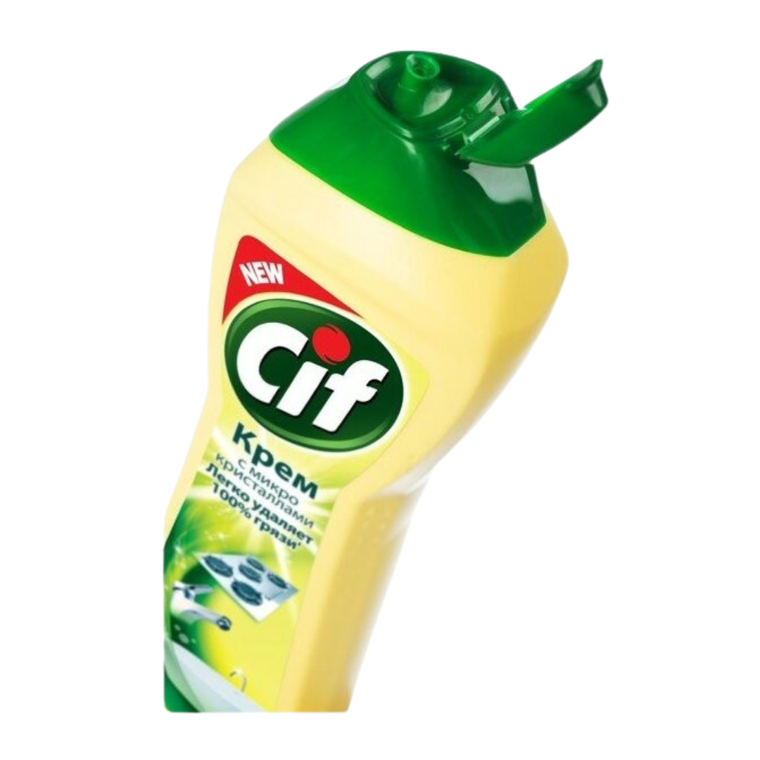 Микротүйіршіктері бар әмбебап тазартқыш крем CIF "Лимон", 500 мл / Әмбебап тазалау құралдары №6