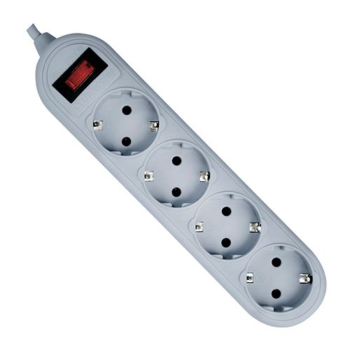 Сетевой фильтр Defender ES Lite, 4 розетки, 1.8 м, серый / Сетевые фильтры