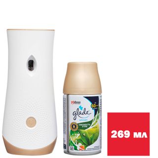 Комплект освежителя воздуха Glade Automatic "Свежесть утра", со сменным баллоном, 269 мл / Диспенсеры для освежителя воздуха