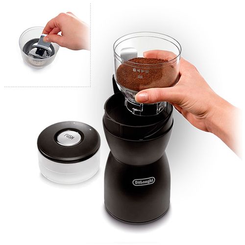 Кофемолка жерновая DeLonghi KG40, 170 Вт, вместимость 90 г, черная / Кофемолки	 №2