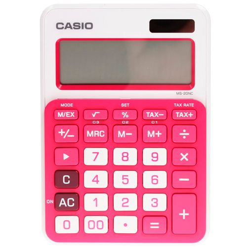 Калькулятор настольный Casio MS-20NC-RD-S-EC, 12 разрядов, 149*105*22 мм / Калькуляторы настольные