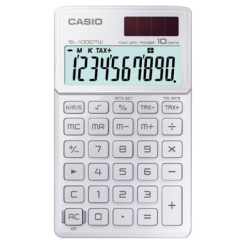 Калькулятор настольный Casio SL-1000TW-WE-S-EH, 10 разрядов, 118*70*9 мм / Калькуляторы настольные oe.kz Калькулятор настольный Casio SL-1000TW-WE-S-EH, 10 разрядов, 118*70*9 мм / Калькуляторы настольные
