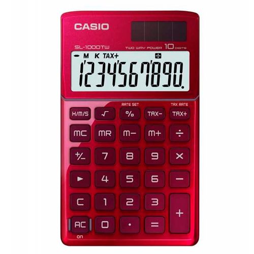 Калькулятор настольный Casio SL-1000TW-RD-S-EH, 10 разрядов, 118*70*9 мм / Калькуляторы настольные