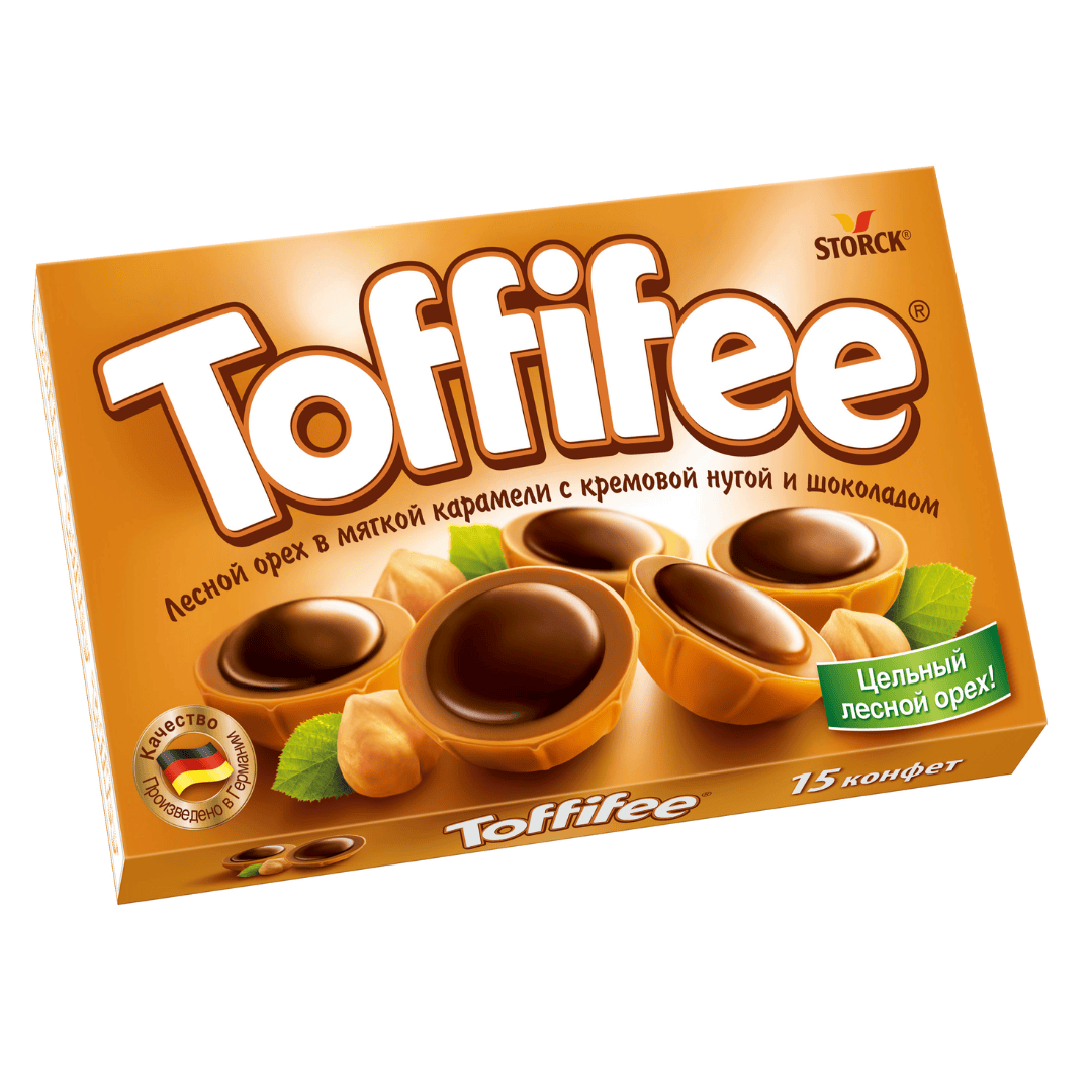 Шоколадты кәмпиттер Toffifee "Орман жаңғағымен", 125 гр / Шоколад