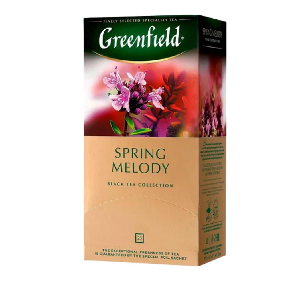 Чай Greenfield Spring Melody, черный, 25 пакетиков / Чай пакетированный oe.kz Чай Greenfield Spring Melody, черный, 25 пакетиков / Чай пакетированный