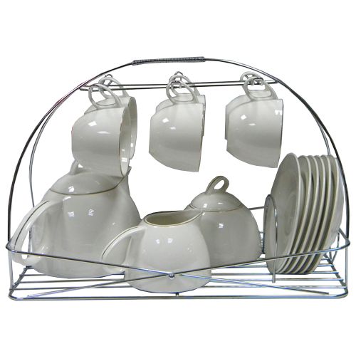 Набор Fengxi "Etna Gold", 90 мл, из фарфора, белая / Посуда столовая