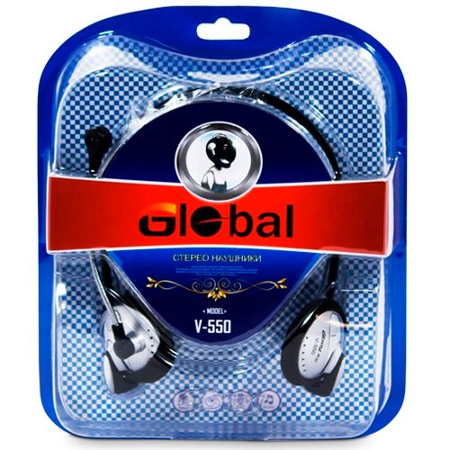 Гарнитура Global V-550, диапозон частот 30-20000 Гц, черная / Гарнитуры №2