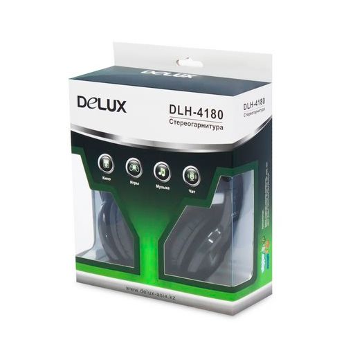 Гарнитура Delux DLH-4180, диапозон частот 20-20000 Гц, черная / Гарнитуры №3 oe.kz Гарнитура Delux DLH-4180, диапозон частот 20-20000 Гц, черная / Гарнитуры №3