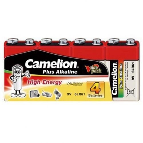 Батарейки Camelion Plus Alkaline крона 6F22 6LR61-SP4, 9V, 4 шт./уп, цена за упаковку