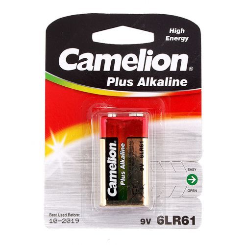 Батарейки Camelion Plus Alkaline крона 6F22 6LR61-BP1, 9V, 1 шт., цена за штуку / Батарейки