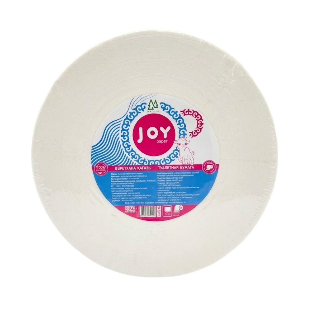 Туалетная бумага рулонная Joy "Jambo", 150 метров, 2-х слойная, белая / Бумага туалетная профессиональная