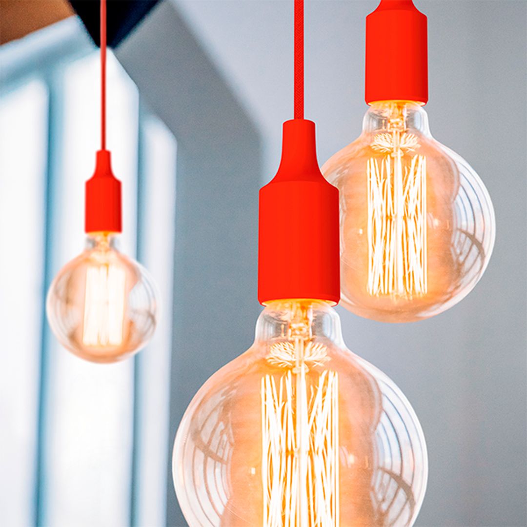 Светильник подвесной Gauss Decor PL013, без лампы, красный, E27, 1 м / Светильники настольные №4 oe.kz Светильник подвесной Gauss Decor PL013, без лампы, красный, E27, 1 м / Светильники настольные №4