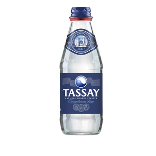 Вода газированная питьевая "Tassay", 0,25 л, стеклянная бутылка / Вода питьевая