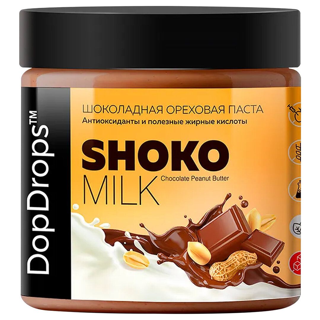 Шоколадная паста DopDrops, с арахисом и молочным шоколадом, 500 гр / Шоколад oe.kz Шоколадная паста DopDrops, с арахисом и молочным шоколадом, 500 гр / Шоколад