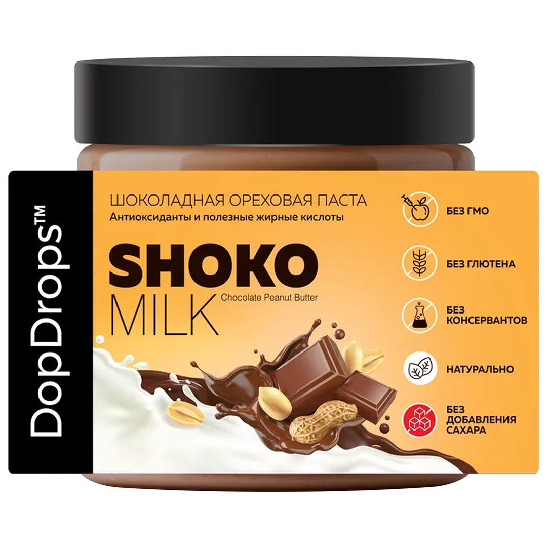 Шоколадная паста DopDrops, с арахисом и молочным шоколадом, 500 гр / Шоколад №4 oe.kz Шоколадная паста DopDrops, с арахисом и молочным шоколадом, 500 гр / Шоколад №4