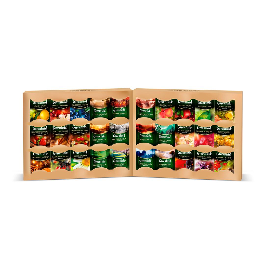 Подарочный набор чая Greenfield "Premium Tea Collection", 30 вкусов, 120 пакетиков, ассорти / Сладкие подарки №2