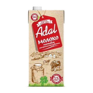 Молоко Adal, 925 мл, 3,2%, тетрапакет / Молоко и сливки
