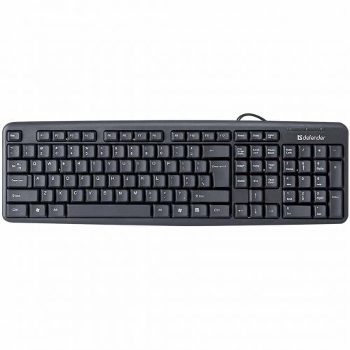 Клавиатура проводная Defender Element HB-520, USB, ENG/RUS/KAZ, черная / Клавиатуры проводные