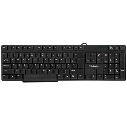 Клавиатура проводная Defender Accent SB-930 RU, ENG\RUS, USB, черная / Клавиатуры проводные