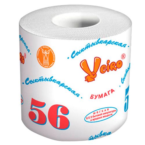 Туалетная бумага рулонная Сыктывкарская, 40 метров, 1 слойная / Бумага туалетная бытовая