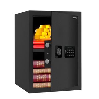 Сейф Deli "T535", биометрический + электронный код + ключ, 500*350*330 мм, 16,5 кг / Сейфы