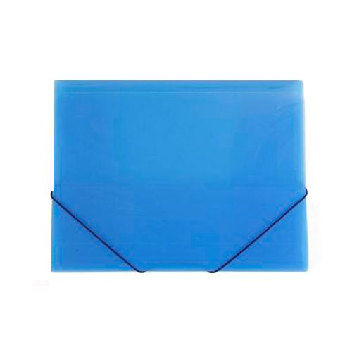 Папка Hatber "LINE", А4 формат, на резинке, пластиковая, синяя полупрозрачная / Папки на резинках