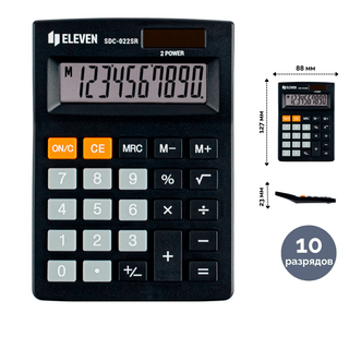 Калькулятор настольный Eleven SDC-022SR, 10 разрядов, 88*127*23 мм / Калькуляторы настольные