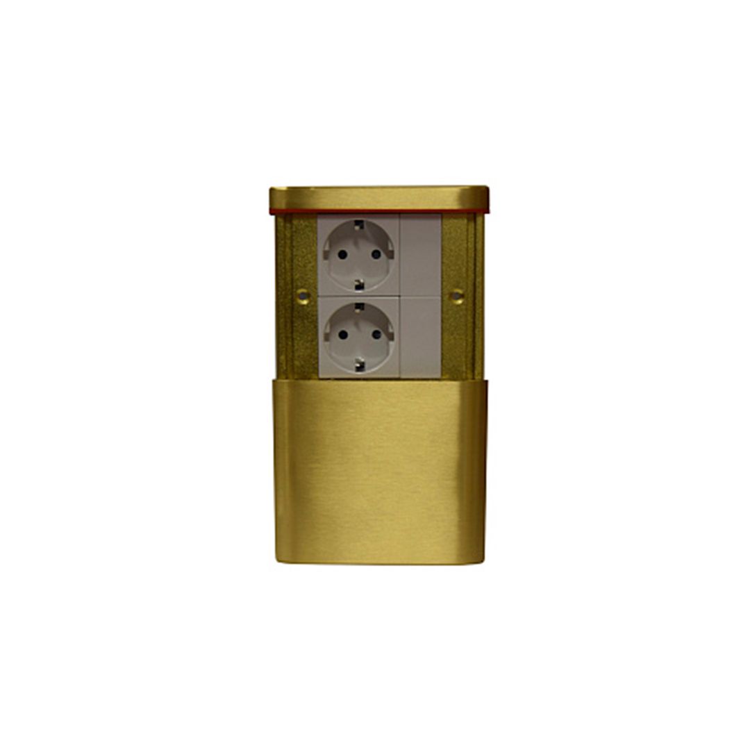 Розетка напольная Atalux HGD-106C, двойная, 2*16А, 780 гр, золото/серебро / Сетевые фильтры