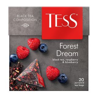 Шай Tess Forest Dream, жемісті қара шай, 20 пирамидка / Қалташалардағы шай
