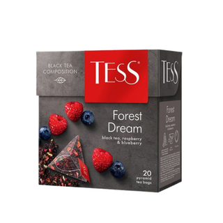 Шай Tess Forest Dream, жемісті қара шай, 20 пирамидка / Қалташалардағы шай