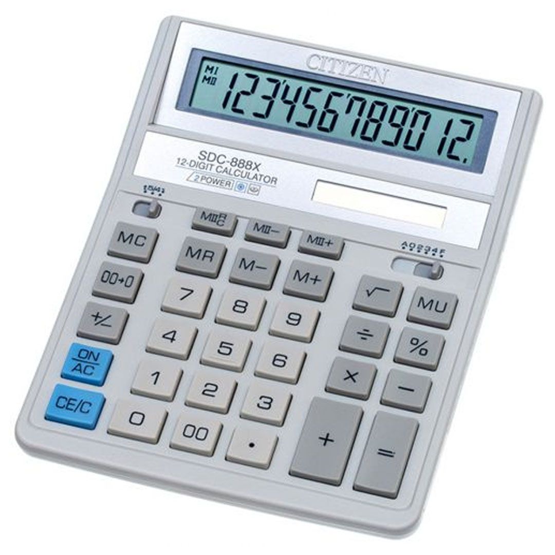 Калькулятор настольный Citizen SDC-888XWH, 12 разрядов, 203*158*31 мм / Калькуляторы настольные №2