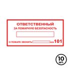 Указательные знаки "Ответственный за пожарную безопасность", 200*100 мм, 10 шт/упак