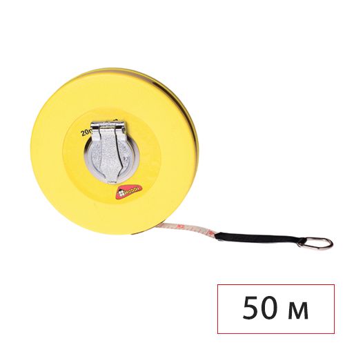 Мерная лента фиберглассовая Hobbi, длина 50 м, ширина 13 мм / Измерительный инструмент